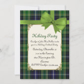 Scottish Green Tartan Pset Custom Holiday Party Kaart (Voorkant)