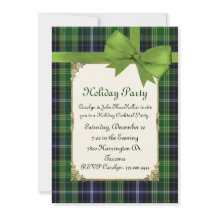 Scottish Green Tartan Pset Custom Holiday Party