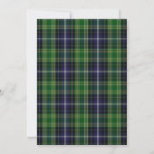 Scottish Green Tartan Pset Custom Holiday Party Kaart (Achterkant)