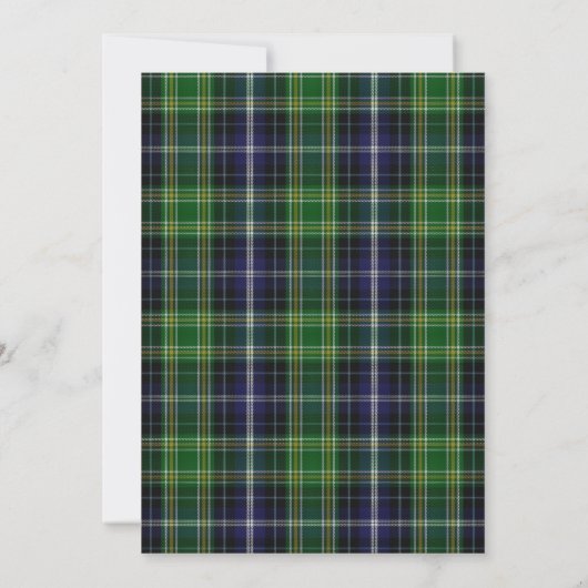 Scottish Green Tartan Pset Custom Holiday Party Kaart (Achterkant)