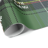 Scottish Green Tartan Snowflake Personalized Xmas Cadeaupapier (Rol Hoek)