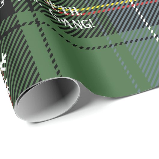 Scottish Green Tartan Snowflake Personalized Xmas Cadeaupapier (Rol Hoek)