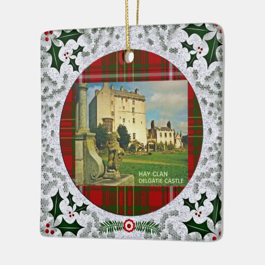 Scottish Hay Clan Tartans Castles Ceramic Ornament (Links)