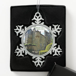 Scottish Henderson Clan's Fordell Castle Tin Sneeuwvlok Ornament