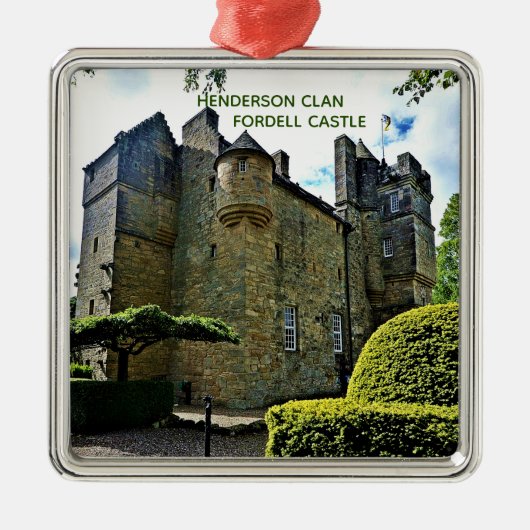 Scottish Henderson Clan's Fordell Castle Xmas Metalen Ornament (Voorkant)