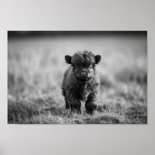Scottish Highland Calf Baby Koe Poster