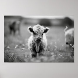 Scottish Highland Calf Baby Koe Poster