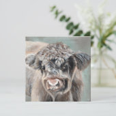 Scottish Highland Calf on Green (Staand voorkant)