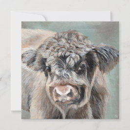 Scottish Highland Calf on Green