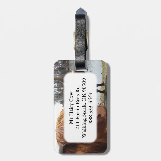 Scottish Highland Cattle ~ Bagagelabel (Achterkant verticaal)