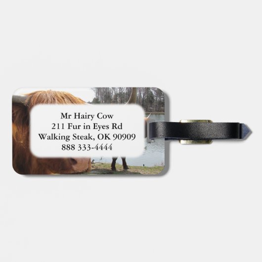 Scottish Highland Cattle ~ Bagagelabel (Achterkant horizontaal)
