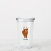 Scottish Highland Cattle Koe Graphic Personalized Acryl Drinkbeker (Voorkant)