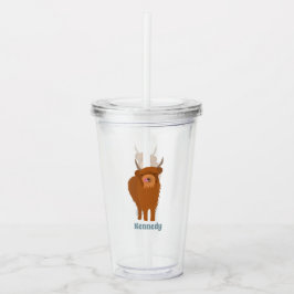 Scottish Highland Cattle Koe Graphic Personalized Acryl Drinkbeker