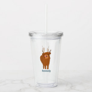 Scottish Highland Cattle Koe Graphic Personalized Acryl Drinkbeker