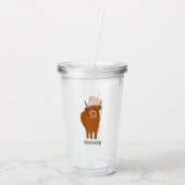 Scottish Highland Cattle Koe Graphic Personalized Acryl Drinkbeker (Achterkant)