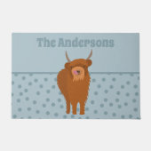 Scottish Highland Cattle Koe Graphic Personalized Deurmat (Voorkant)