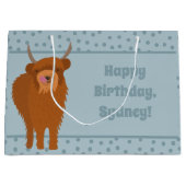 Scottish Highland Cattle Koe Graphic Personalized Groot Cadeauzakje (Voorkant)