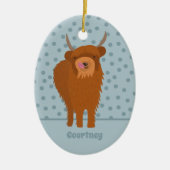 Scottish Highland Cattle Koe Graphic Personalized Keramisch Ornament (Voorkant)