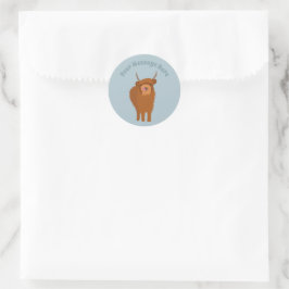 Scottish Highland Cattle Koe Graphic Personalized Ronde Sticker