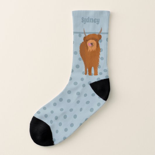 Scottish Highland Cattle Koe Graphic Personalized Sokken (Links - buitenkant)