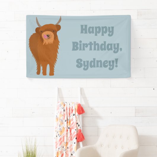 Scottish Highland Cattle Koe Graphic Personalized Spandoek (Insitu)