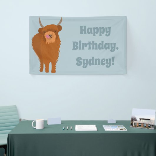 Scottish Highland Cattle Koe Graphic Personalized Spandoek (Beurs)