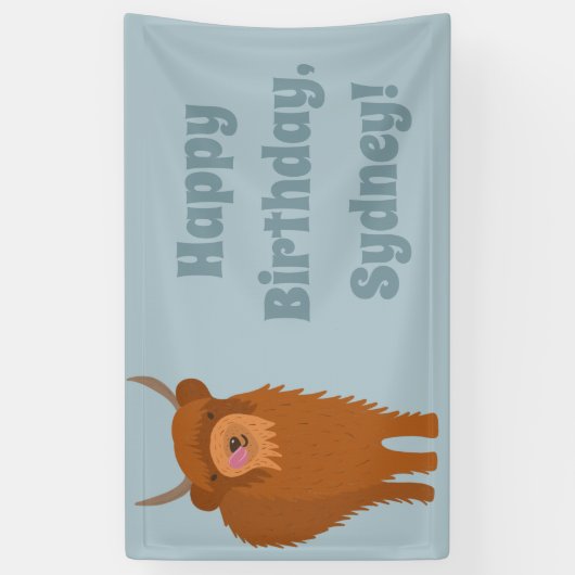 Scottish Highland Cattle Koe Graphic Personalized Spandoek (Verticaal)