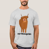 Scottish Highland Cattle Koe Graphic Personalized T-shirt (Voorkant)