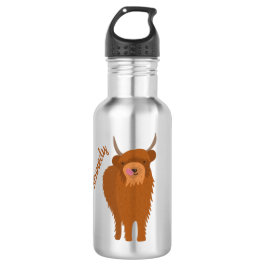 Scottish Highland Cattle Koe Graphic Personalized Waterfles