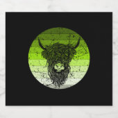 Scottish Highland Cattle Retro Bier Etiket (Enkel label)