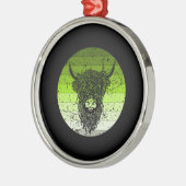 Scottish Highland Cattle Retro Metalen Ornament (Links)