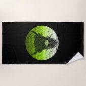 Scottish Highland Cattle Retro Strandlaken (Voorkant)