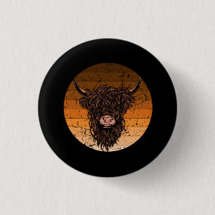 Scottish Highland Cattle Ronde Button 3,2 Cm