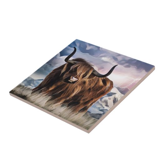 Scottish Highland Cattle Tegeltje (Zijkant)