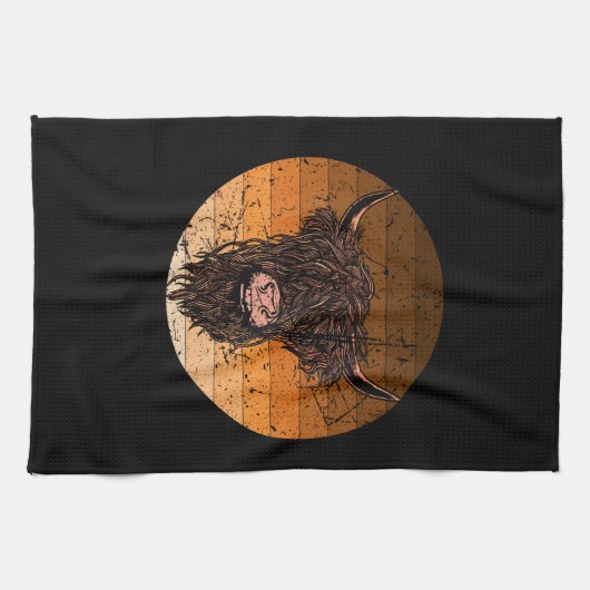 Scottish Highland Cattle Theedoek (Horizontaal)