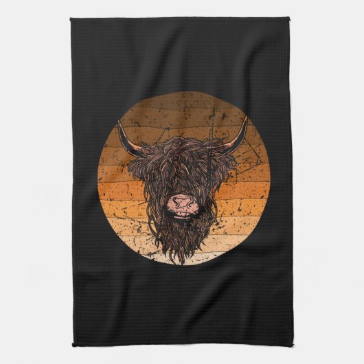 Scottish Highland Cattle Theedoek (Verticaal)
