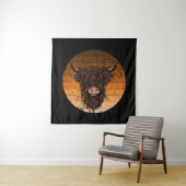 Scottish Highland Cattle Wandkleed (In situ)