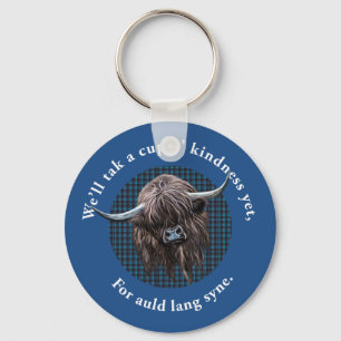 Scottish Highland Cow. Auld Lang Syne. Sleutelhanger