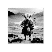 Scottish Highland Cow Bagpiper, Rubberstempel (Afrduk)