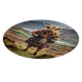 Scottish Highland Cow Bagpiper, Snijplank (Hoek)