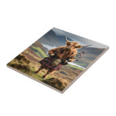 Scottish Highland Cow Bagpiper,  Tegeltje (Zijkant)