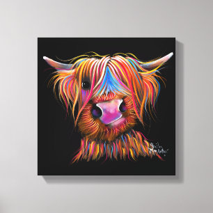 SCoTTiSH HigHLaND CoW ' BRuCE ' door SHiRLeY Mac Canvas Afdruk