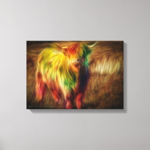 Scottish Highland Cow Canvas Afdruk