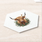 Scottish Highland Cow Cattle Hairy Cow Christmas W Kartonnen Onderzetters (Schuin)
