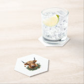 Scottish Highland Cow Cattle Hairy Cow Christmas W Kartonnen Onderzetters (Insitu)