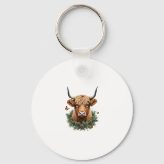 Scottish Highland Cow Cattle Hairy Cow Christmas W Sleutelhanger