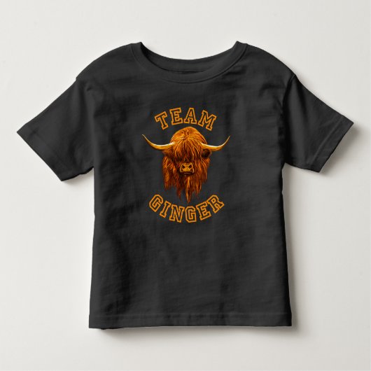 Scottish Highland Cow Celebrates Team Ginger Kinder Shirts (Voorkant)