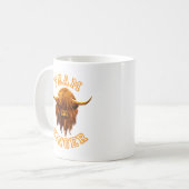 Scottish Highland Cow Celebrates Team Ginger Koffiemok (Voorkant links)
