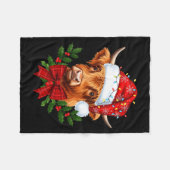 Scottish Highland Cow Christmas Funny Cow Lover Xm Fleece Deken (Voorkant (Horizontaal))