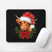 Scottish Highland Cow Christmas Funny Cow Lover Xm Muismat (Met muis)